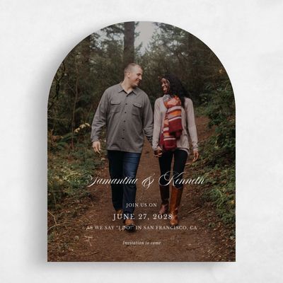 Green Arch Wedding Save the Date - Venado Photo