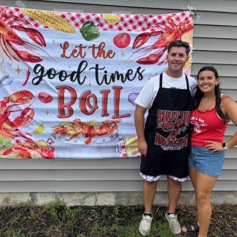 Another year, another Crawfish Boil! Sean has become quite the expert.