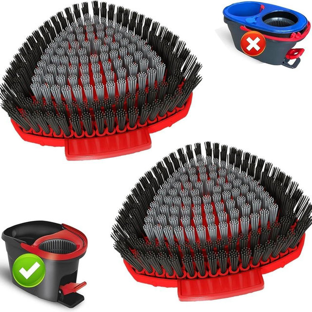Bublador 2 Pack Scrubber Mop Replace Head Compatible with O Cedar EasyWring 1 Tank,Spin Replacements Heads,Scrub Brush Attachment for Bathroom,Kitchen and Various of Hard Floors