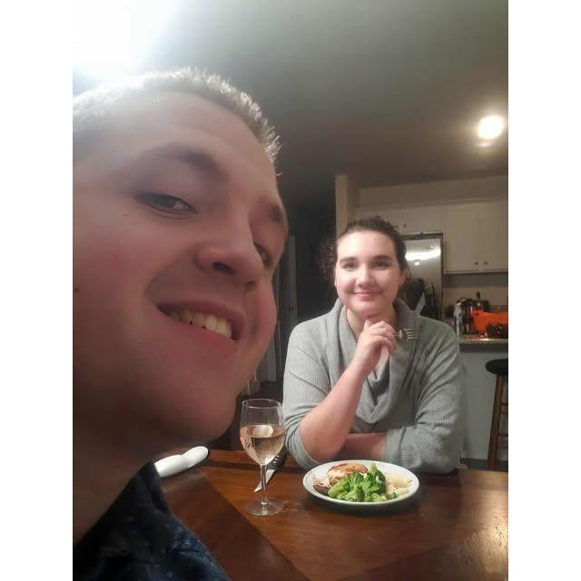 Daniel was kind enough to make Karen dinner for date night after a long day. Super sweet!           Louisa, Virginia  December 2019