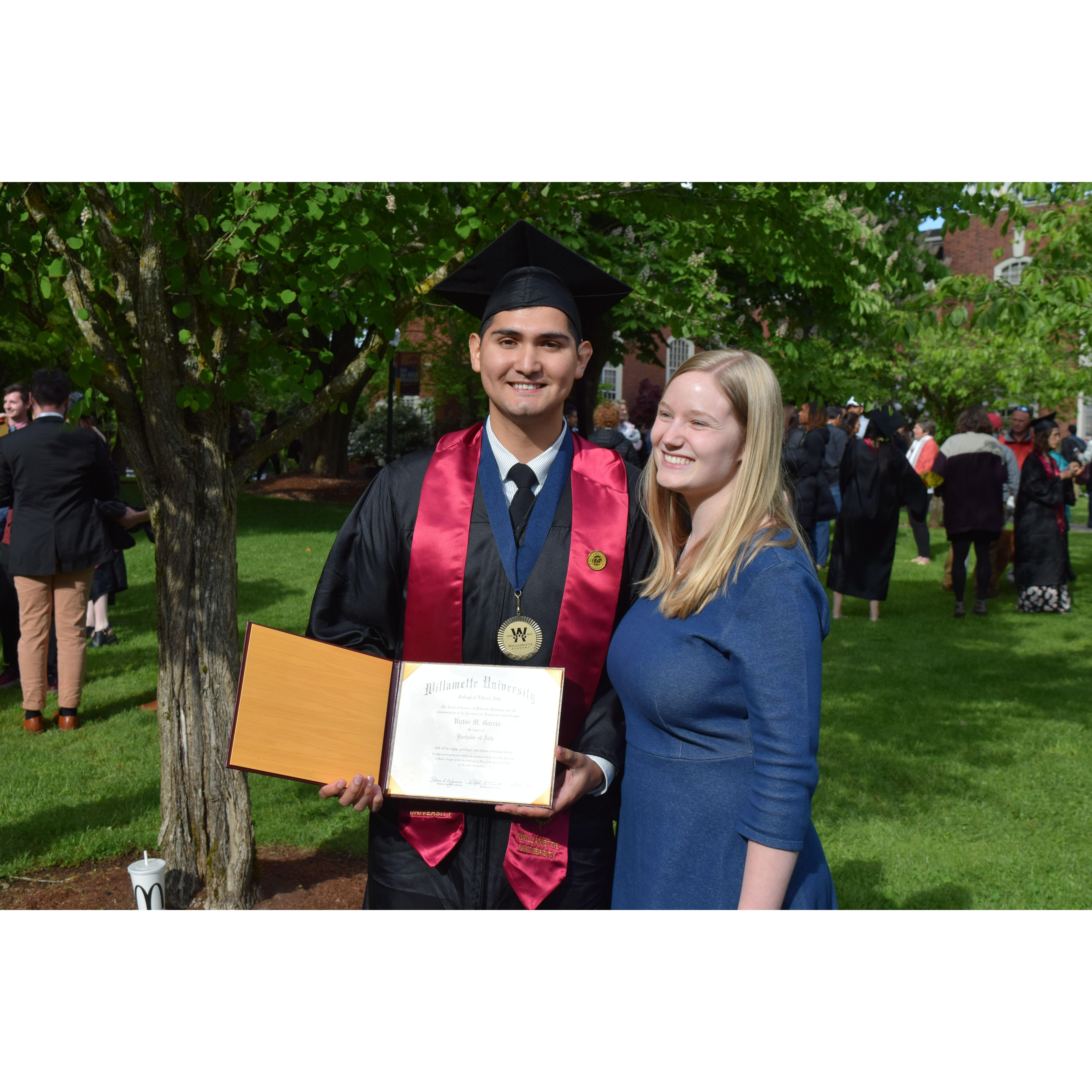 Victor's graduation from Willamette University! May, 2017.