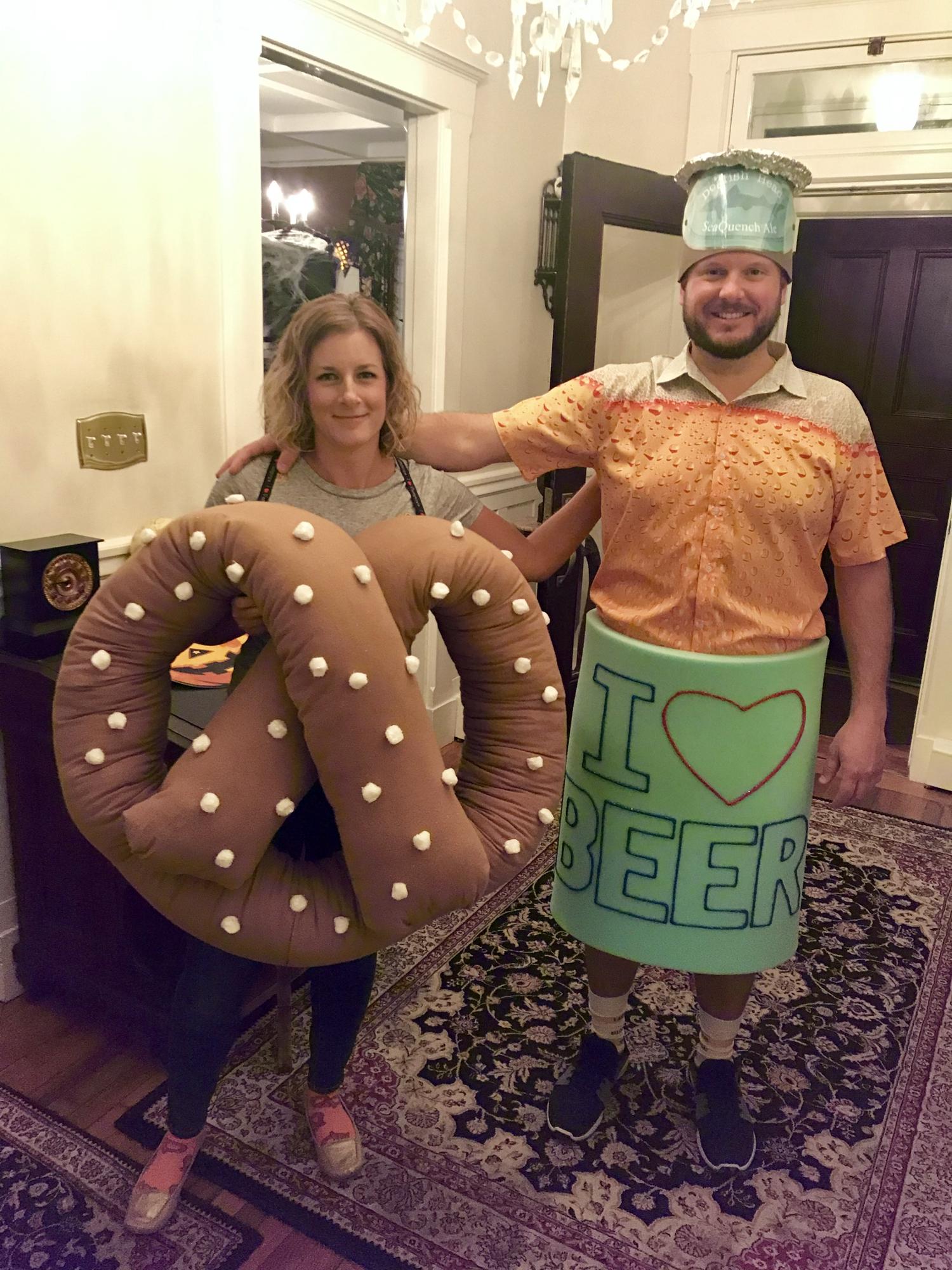 Pretzels and Beer, the perfect pair. First Halloween!