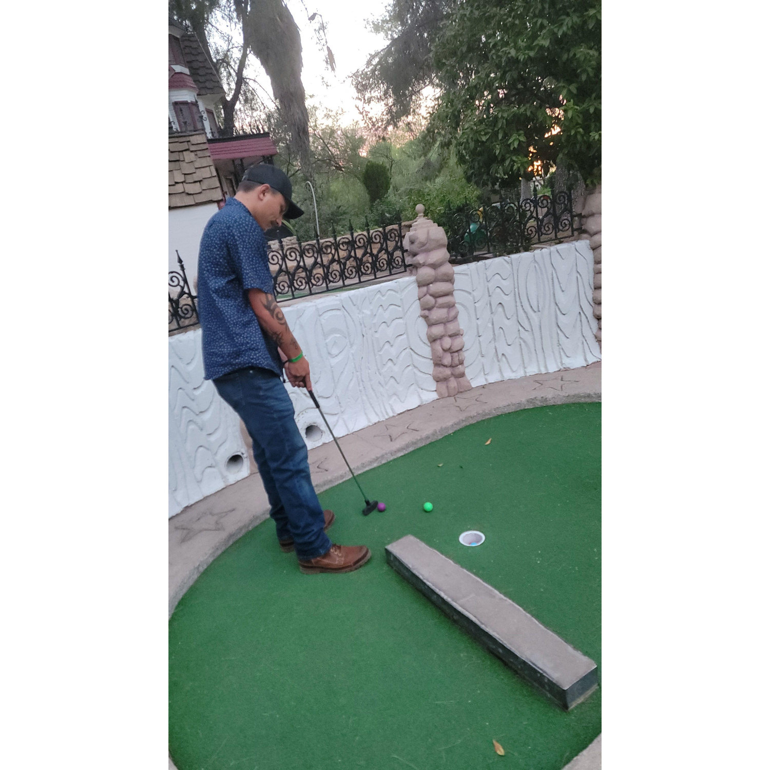 One of our many dates, mini golfing.