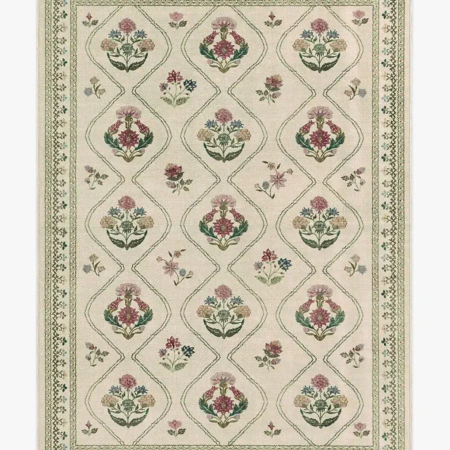 Ruggable Washable Trellis Floral Olivia Rug