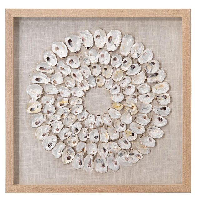 Oyster Shell Shadow Box Wall Art - 23.75"W