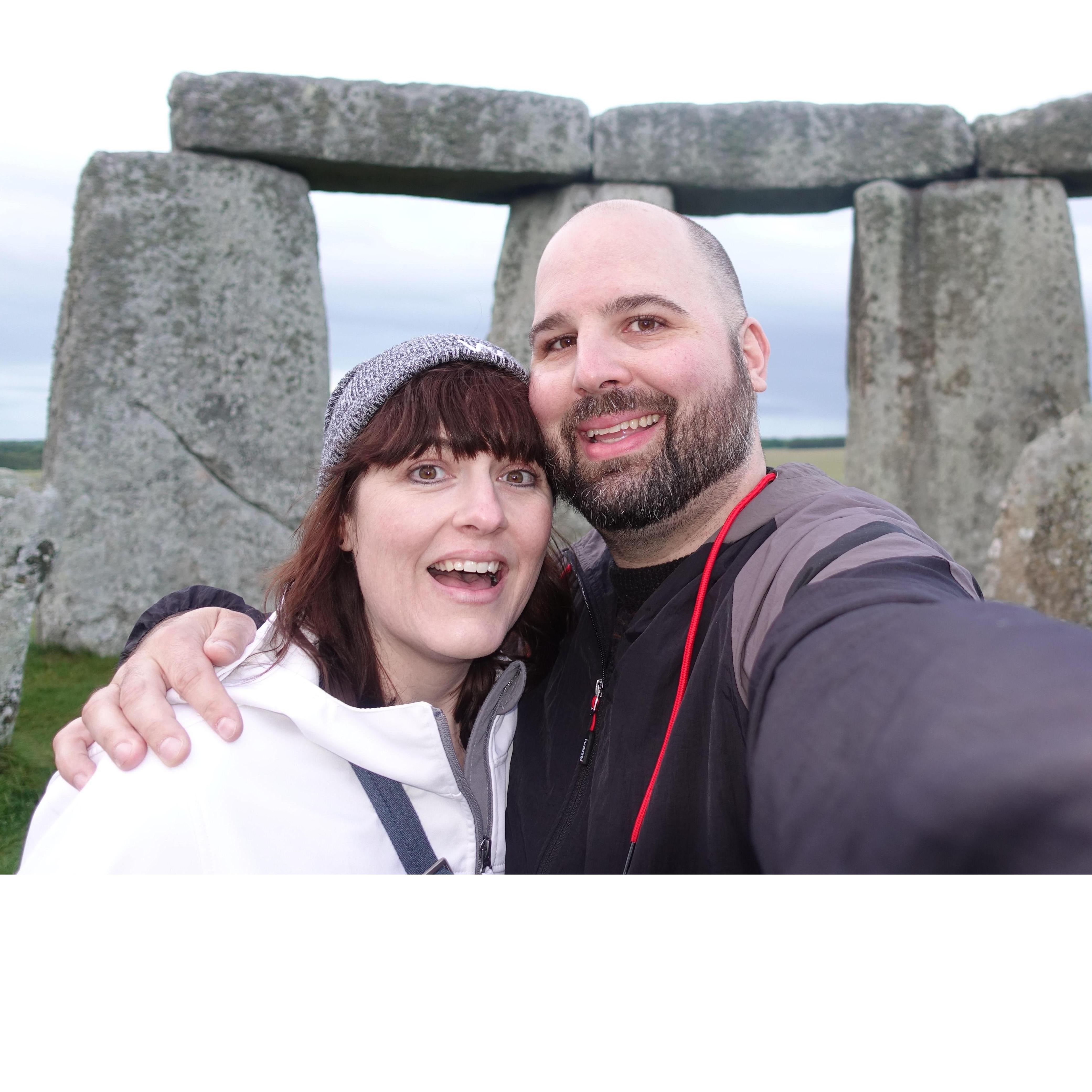 Inside the circle at Stonehenge, UK 2019
