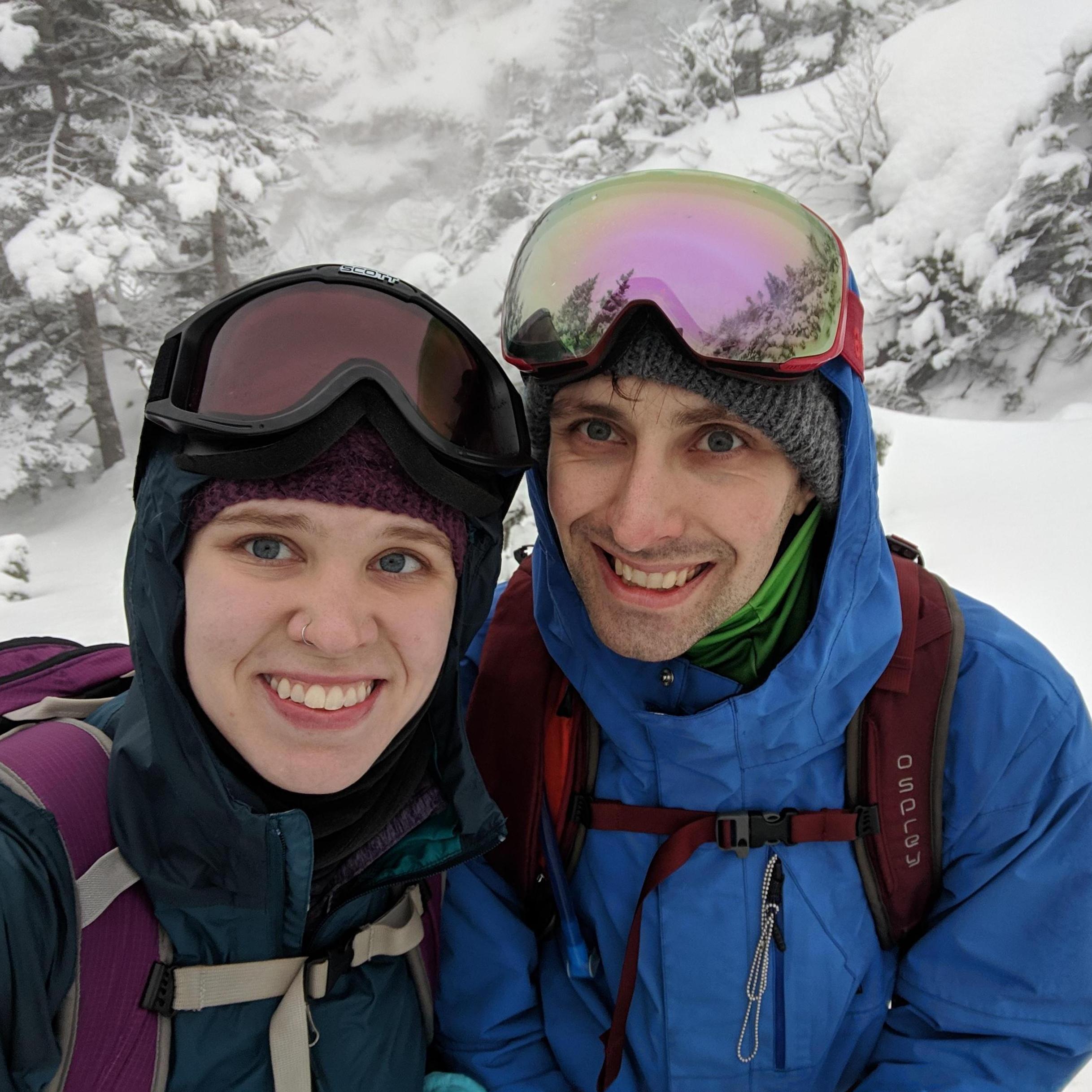 Snowshoeing up Mt Mansfield in VT