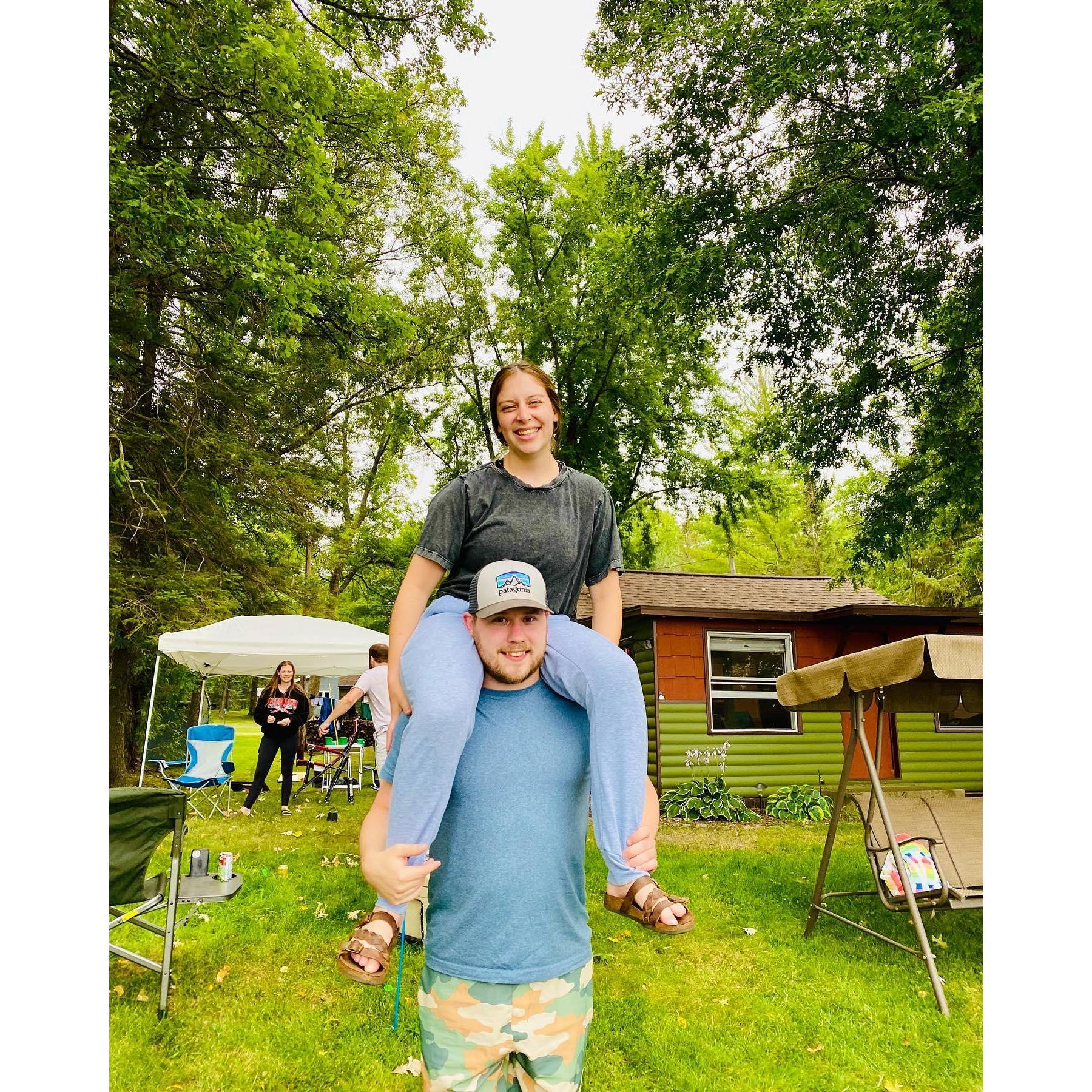At our annual friend's cabin weekend that we host at the Krahulec cabin