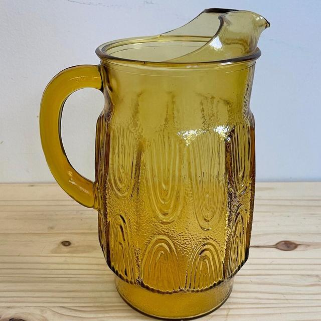 Anchor Hocking Pitcher Amber Gold Rainbow MCM