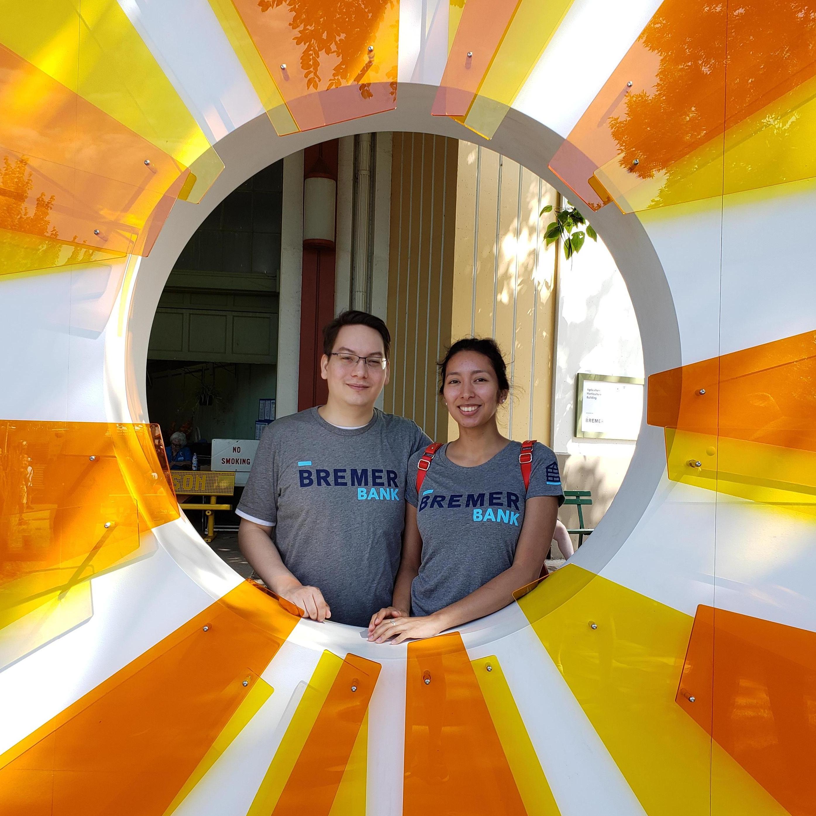 Aww.... matching shirts how cute. Bremer Bank Stand @ MN State Fair 2019