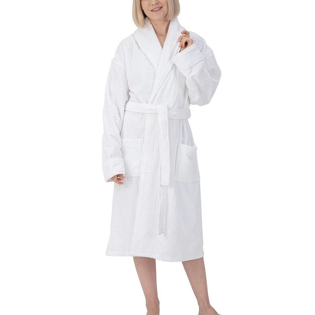 Alpine Swiss Elyse Womens Luxury Waffle Knit Cotton Bathrobe Shawl Collar Hotel Spa Robe