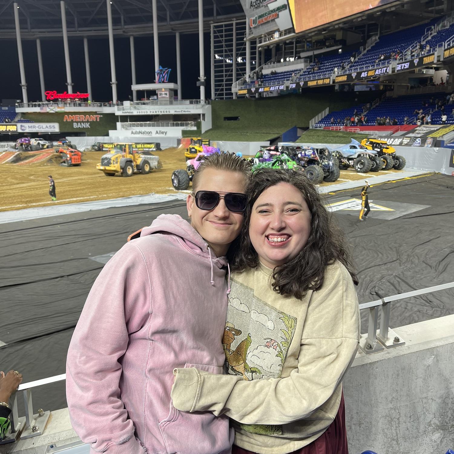 Clayman and Alanna at Monster Jam for Clayman’s birthday.