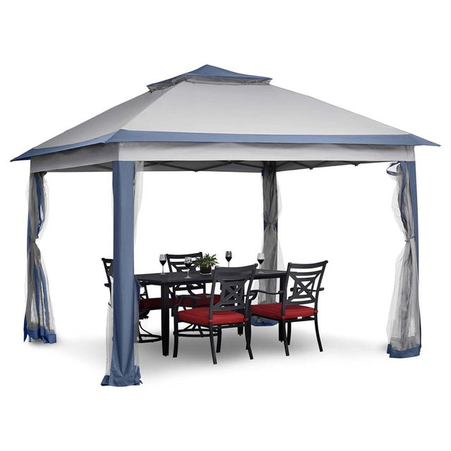 Wonlink 11x11 FT Gazebo Tent, Outdoor Tents for Parties with Mosquito Netting, Folding Heavy Duty Height Adjustable Canopy Tent for Patio Backyard Garden