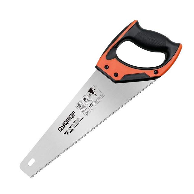 QYQRQF 14 Inch Hand Saw, Heavy Duty Wood Saw with Ergonomical Handle Rust-proof Handsaw for Sawing Pruning Gardening Wood Plastic and Drywall (orange)