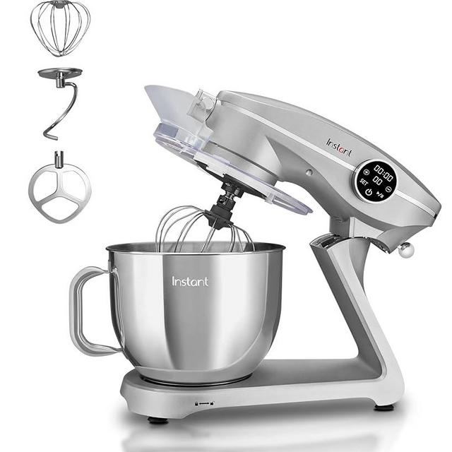 Instant Pot Stand Mixer Pro,600W 10-Speed Electric Mixer with Digital Interface,7.4-Qt Stainless Steel Bowl,From the Makers of Instant Pot,Dishwasher Safe Whisk,Dough Hook and Mixing Paddle,Silver