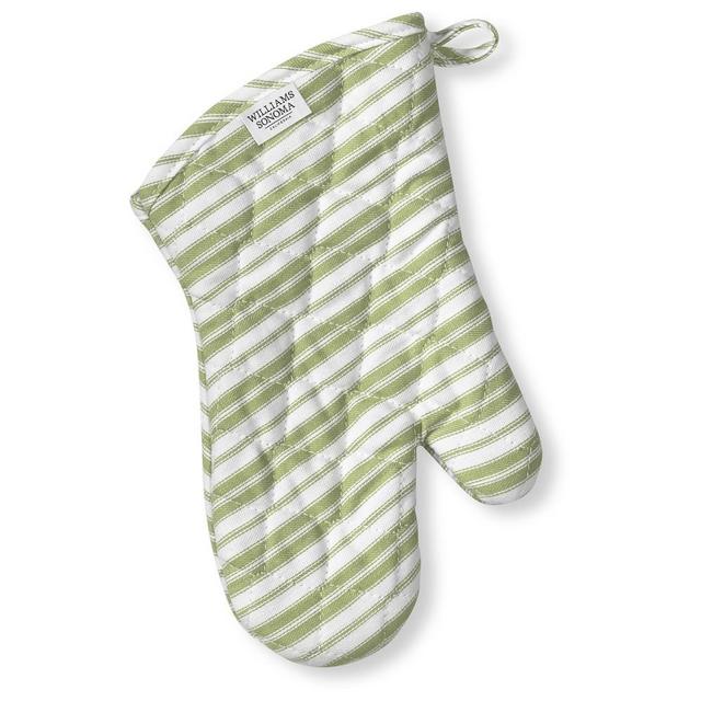 Williams Sonoma Stripe Oven Mitt, Set of 2, Sage Green