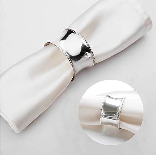 Elehere Beaded Napkin Rings Set of 12, Vintage Silver Plated Napkin Holders Wedding Parties Home Table Decoration