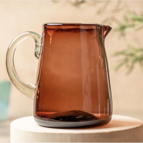 Handblown Glass Pitcher in Tamarind