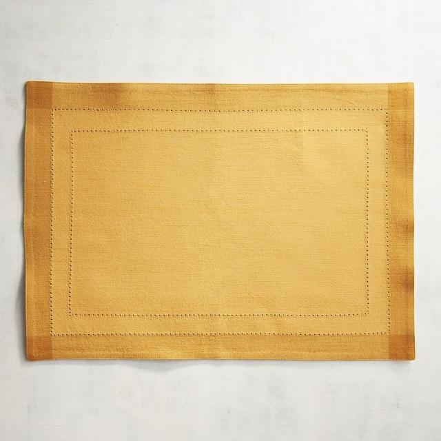 Hemstitch Collection                                            Marigold Yellow Placemat