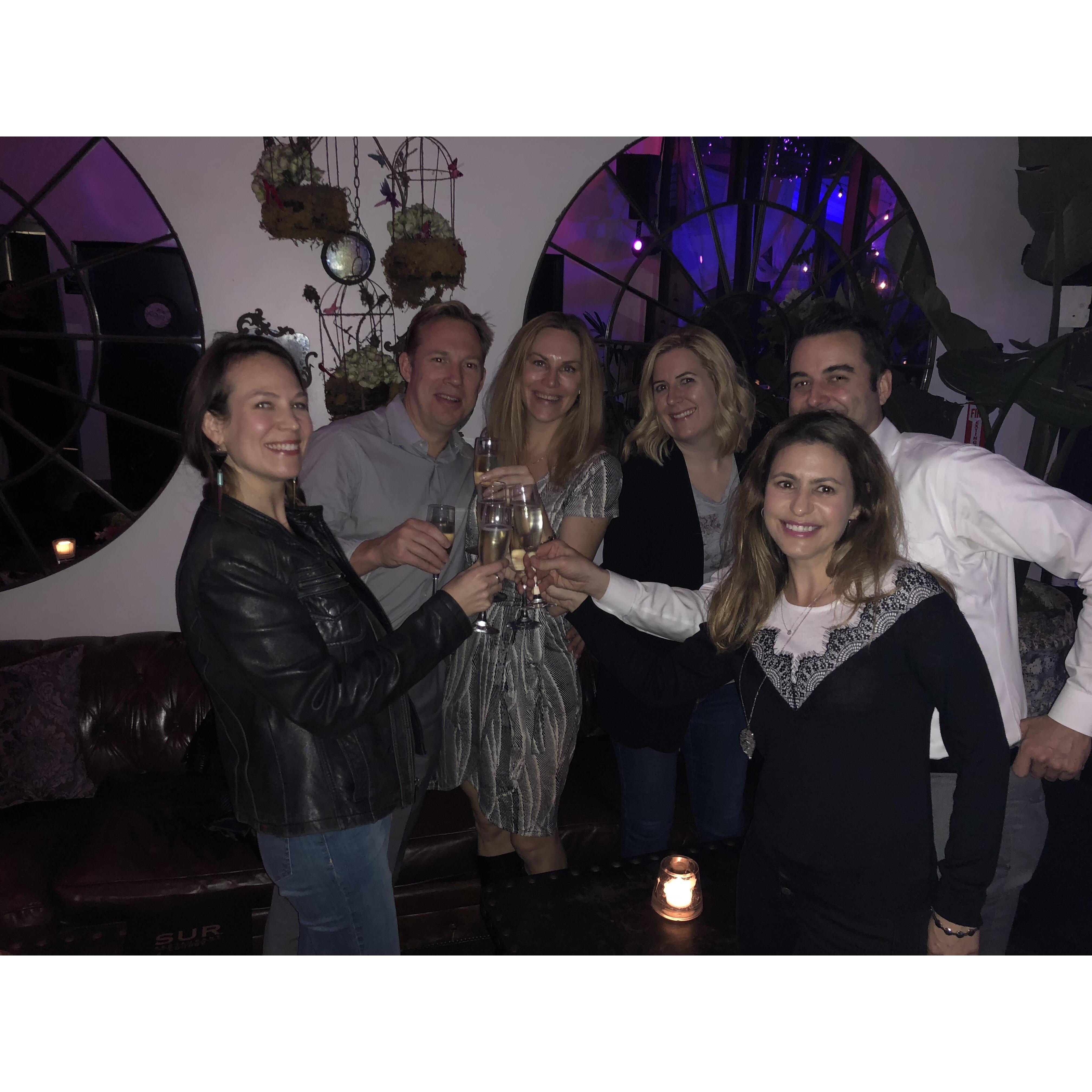 Our first night as an engaged couple, which we celebrated with friends Meredith, Amanda, Erin and Mark.