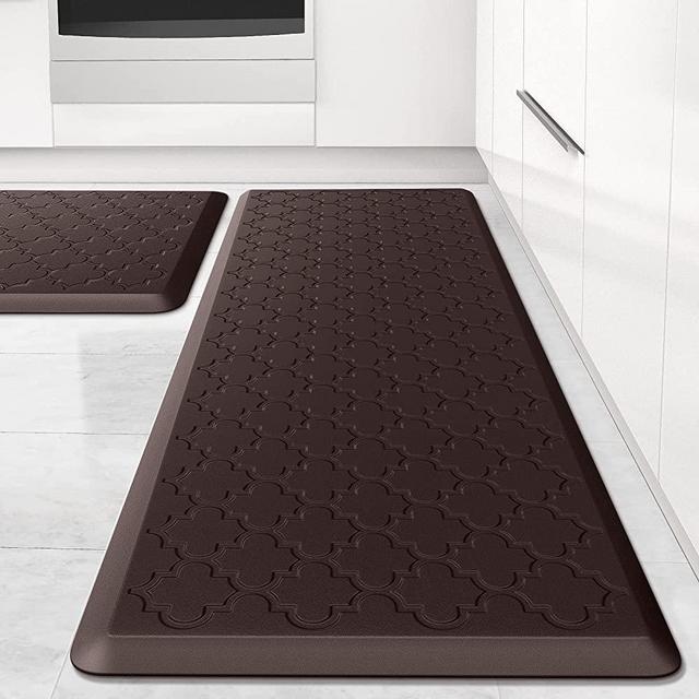 Kitchen Mat [2 PCS] Cushioned Anti-Fatigue Floor Mat, Waterproof Non-Skid Kitchen Mats and Rugs, Ergonomic Comfort Foam Kitchen Rugs, Standing Mat for Kitchen, Floor,Office, Sink, Laundry