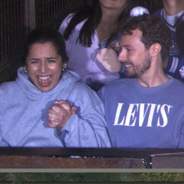 Disneyland for Leslie's birthday on a ride. George's favorite picture.