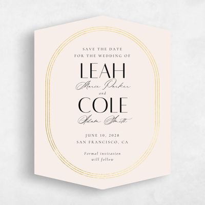 Beige Diamond Wedding Save the Date - Tatum Portrait Foil