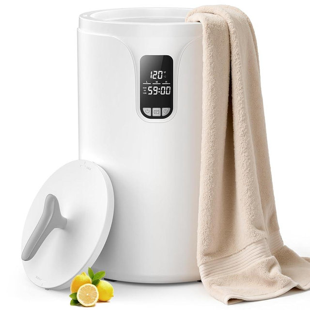 COWSAR Towel Warmers for Bathroom with 24 Timer, 20L Hot Towel Warmer Bucket, LED Display, Temperature Asjustable, Auto Shut Off, Fits Up to Oversized Towels, Bathrobes, Blankets (White+LED Display)