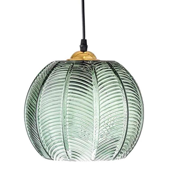 TOOED Nordic Green Glass Pendant Lamp Modern Ceiling Chandelier E27 Lampshade Hanging Lamps Living Room Dining Room Art Deco Lamp Indoor Lighting,15cm