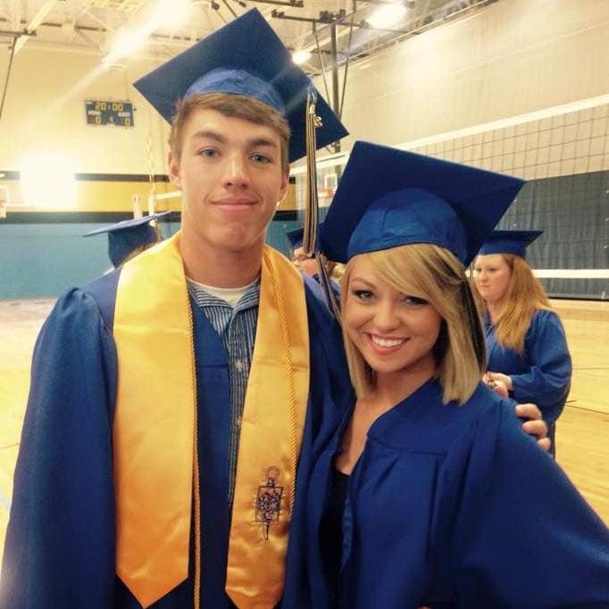 The two lovebirds met at Barton Community College.... She finally agreed to a date after rejecting him TWICE. ;)