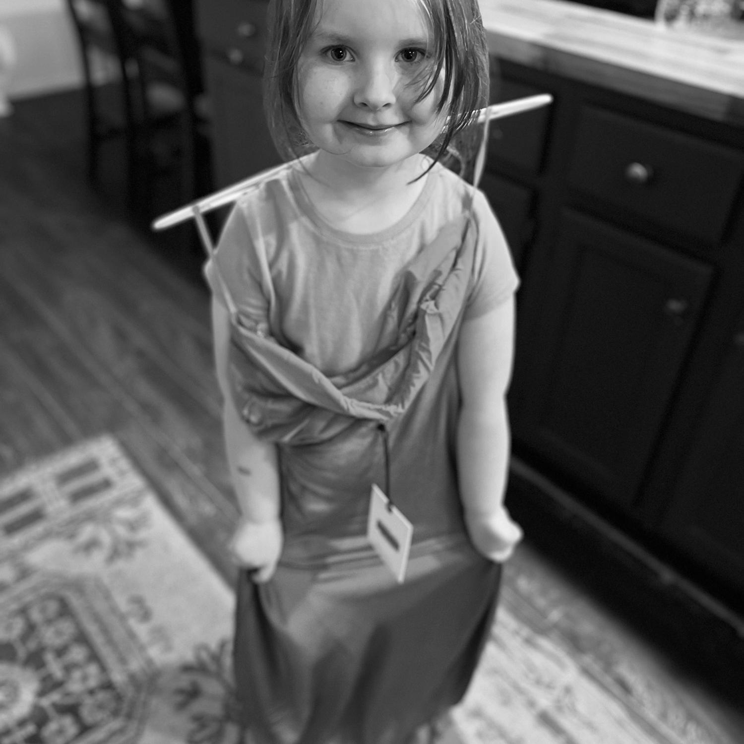 Callie trying on a Bridesmaid dress
