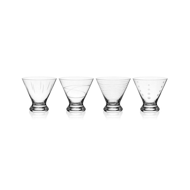 Mikasa Cheers Stemless Martini Glass Set of 4, 8 oz