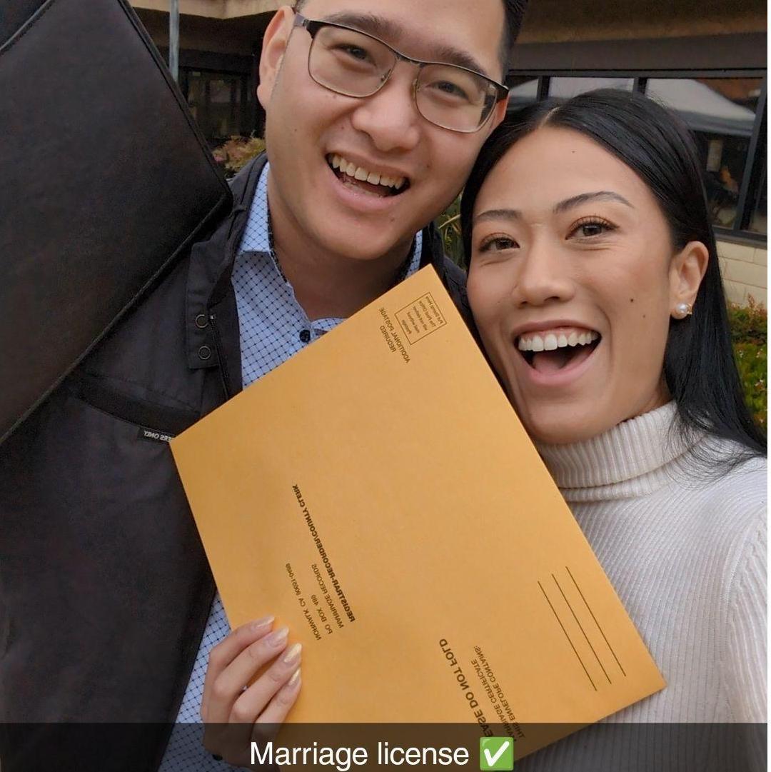 Marriage license obtained! County of Records & Registry @ Los Angeles, California