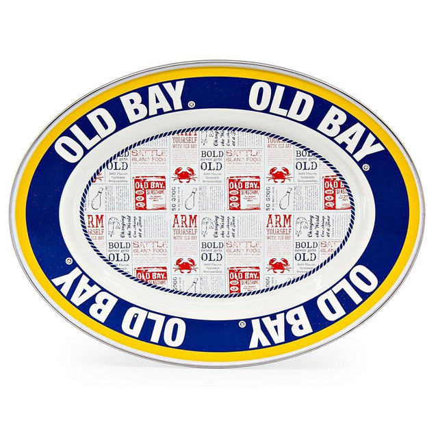 Golden Rabbit Enamelware - 12 x 16 Oval Platter (Old Bay)