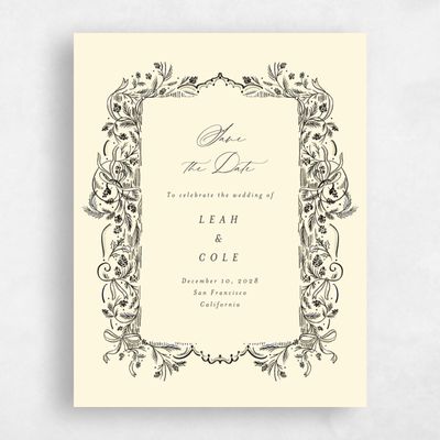 Cream, Yellow Wedding Save the Date - Fenwick Portrait
