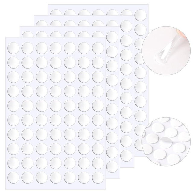 JANYUN 140 Pcs Double Sided Sticky Dots Removable Round Putty Clear Double Sided Tape for Crafts No Trace Sticky Tack Adhesive Tape (15 mm)