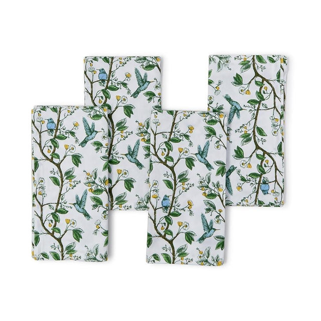 Two's Company Hummingbird Cloth Napkins, 20-Inch, Cotton, Set of 4
