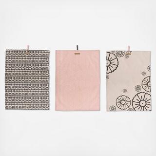 Rose 3-Piece Kitchen Towel Set