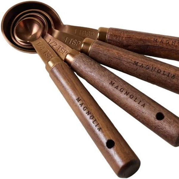 Walnut and Copper Measuring Spoons