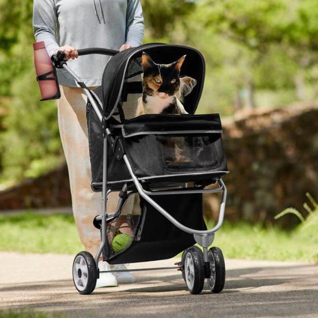 FRISCO Dog & Cat Collapsible Stroller, Black - Chewy.com