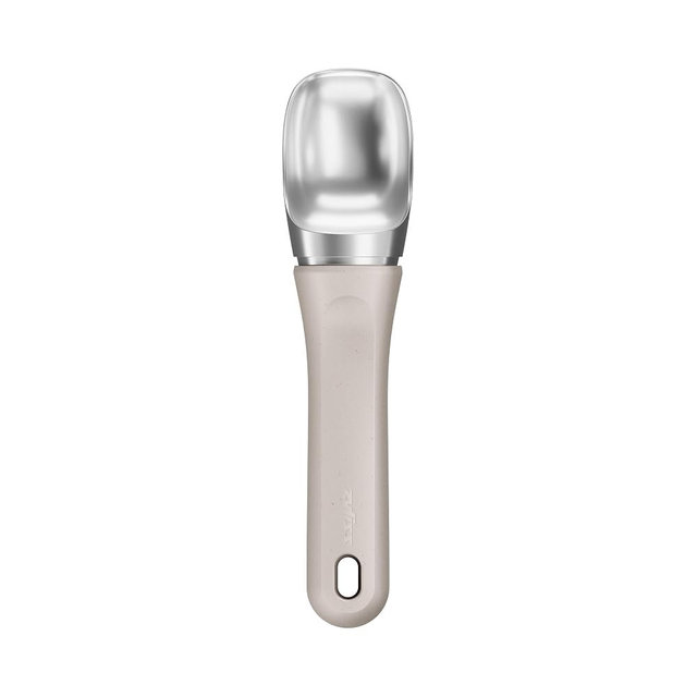 Zyliss Ice Cream Scoop - Stainless Steel Ice Cream Scoop - Dishwasher-Safe Scooper with Eco-Friendly Handle - Natural Beige
