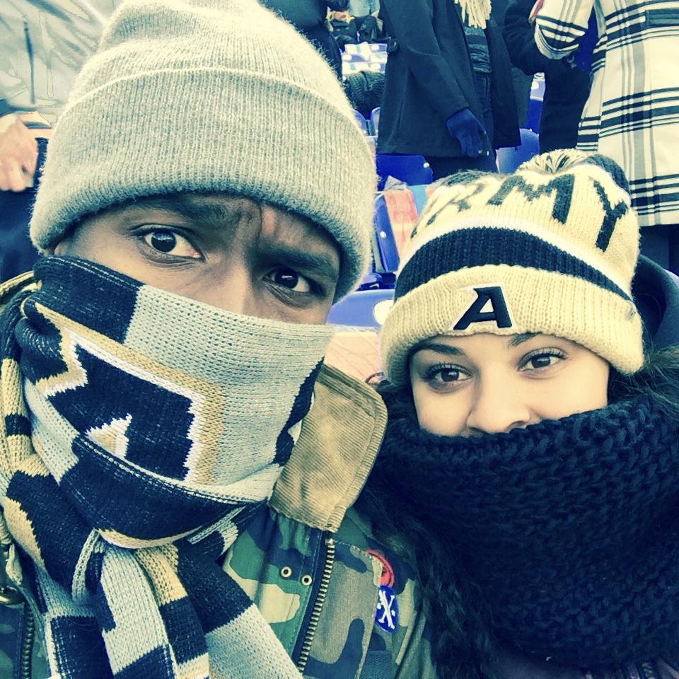 Our first Army Navy game!  The love we share for my brothers is undeniable...it was 30 degrees!