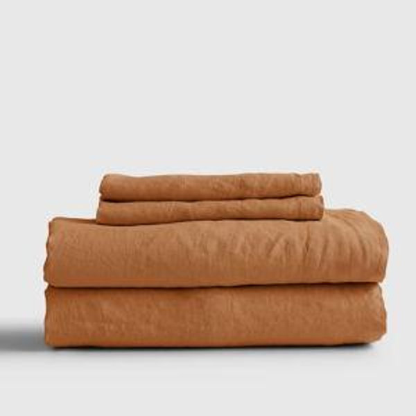 European Linen Sheet Set in Terracotta - Queen Size