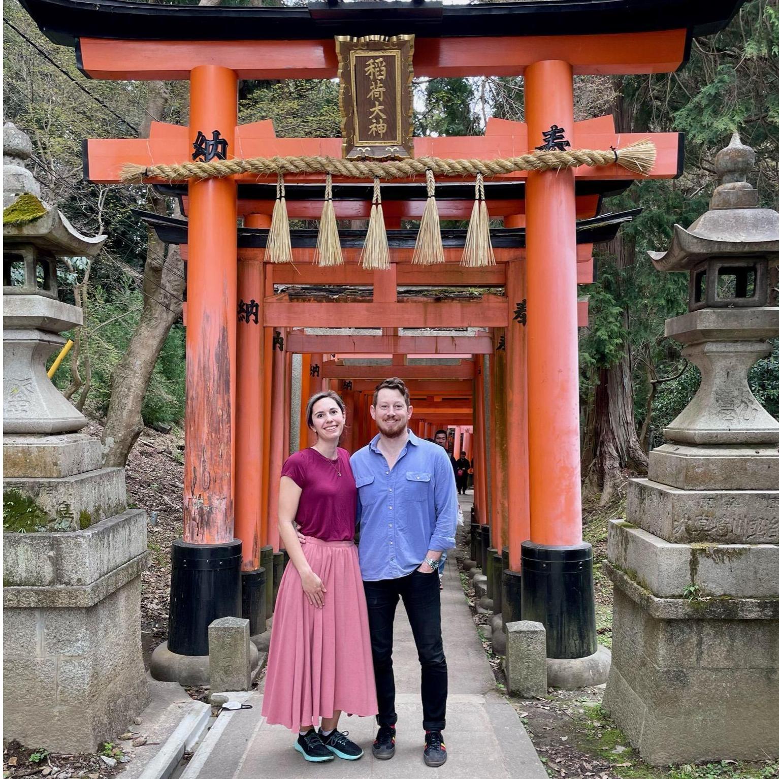 The day that we got engaged at Nezu Temple in Tokyo!