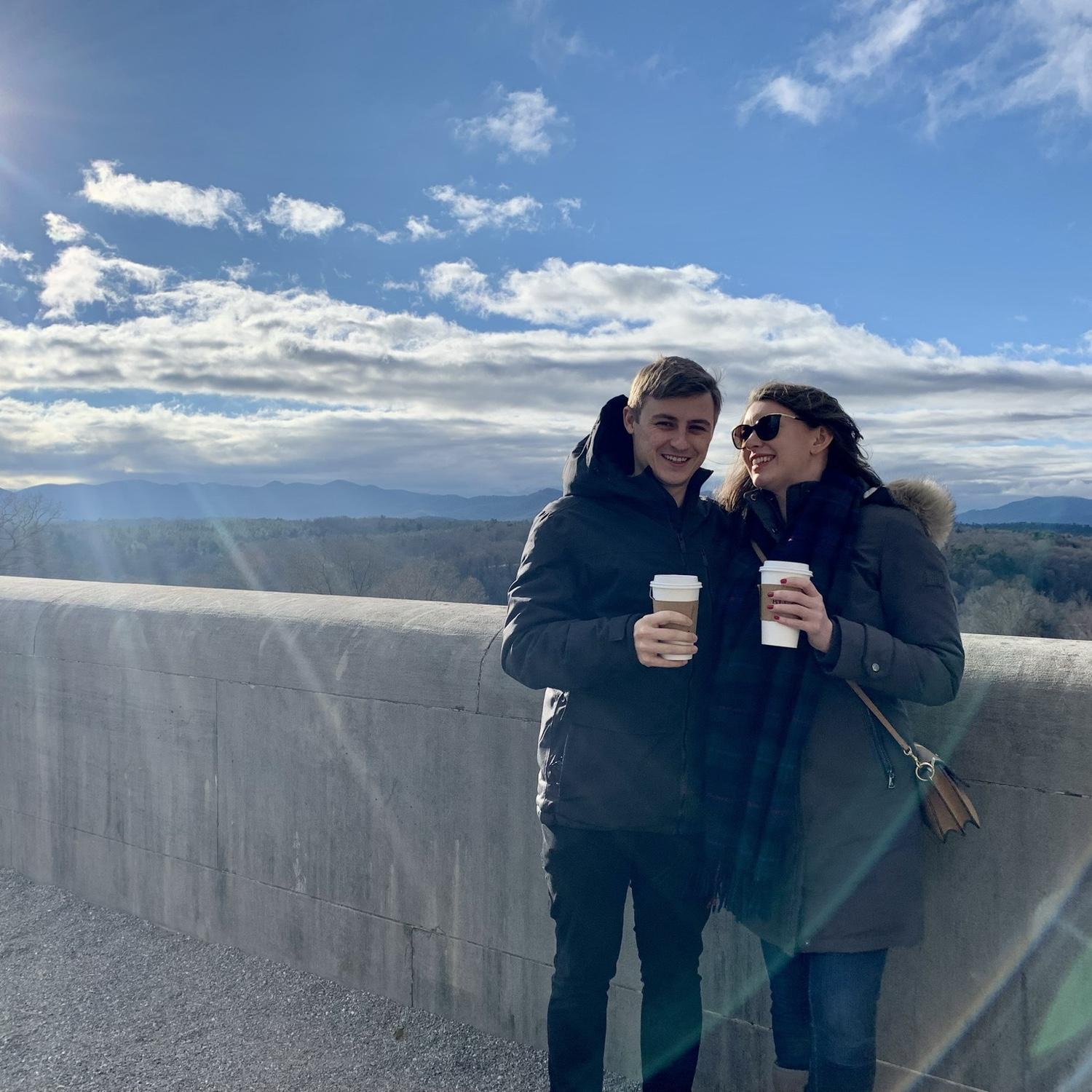 Ryan’s first trip to Asheville (pictured at the Biltmore Estate)
