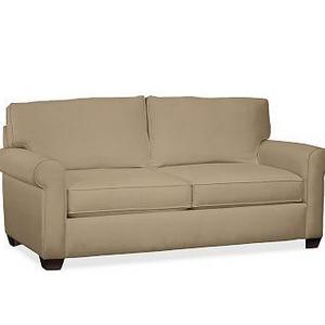 Buchanan Roll Arm Upholstered LOVESEAT Performance Heathered Tweed, Graphite