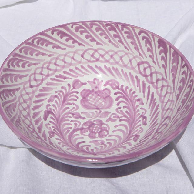 Large bowl with hand painted designs