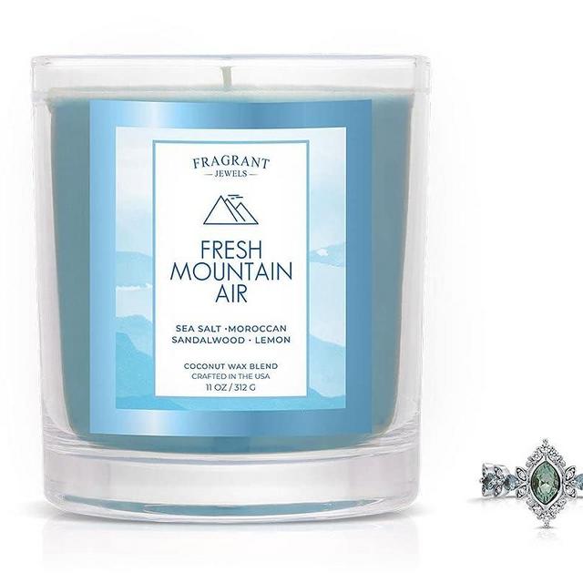 Fragrant Jewels Signature Fragrance Scented Candle with Surprise Ring Inside (Fresh Mountain Air) Size 5