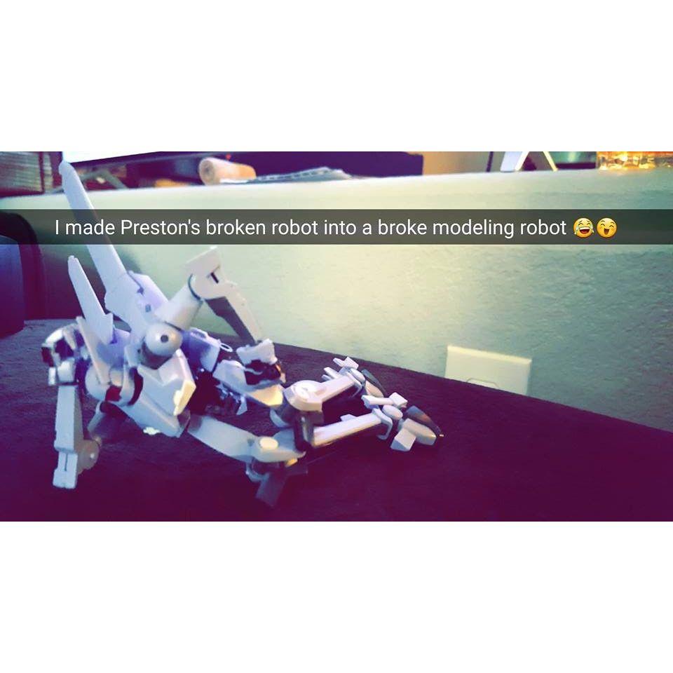 "I made Preston's broken robot into a broke modeling robot" <3