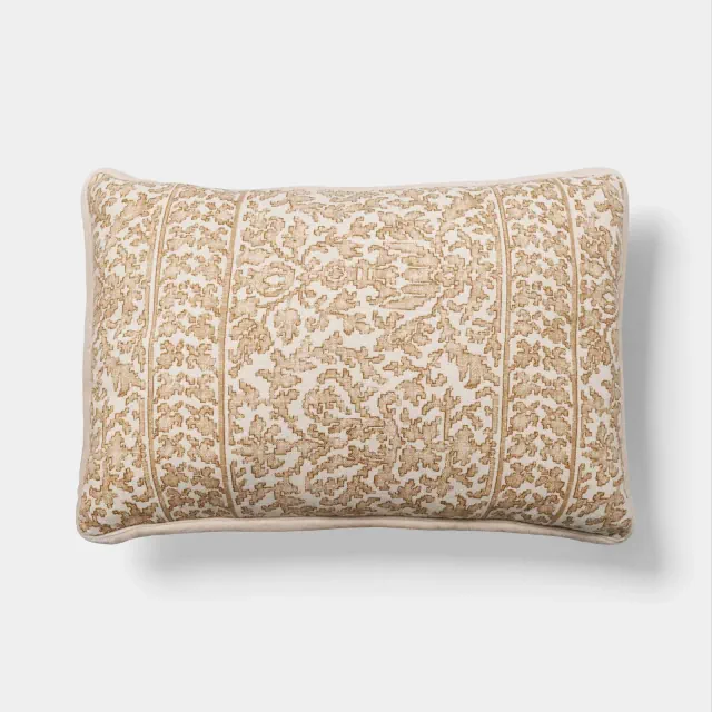 Lumbar Floral Throw Pillow Neutral - Threshold™™